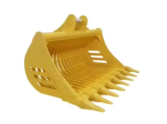 Esqueleto de excavadora con cuchara para acribillar