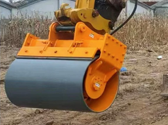 Accesorio de rodillo compactador hidráulico para excavadora de suelos