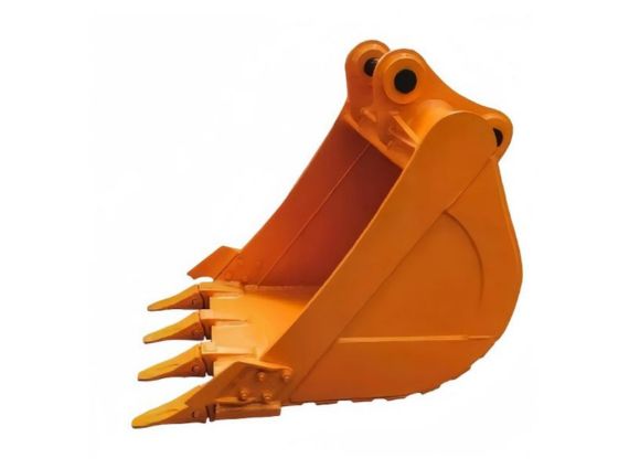 Retroexcavadora John Deere con cucharón de 35 g
