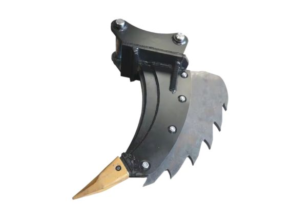 Desgarrador de excavadora con dientes de metal