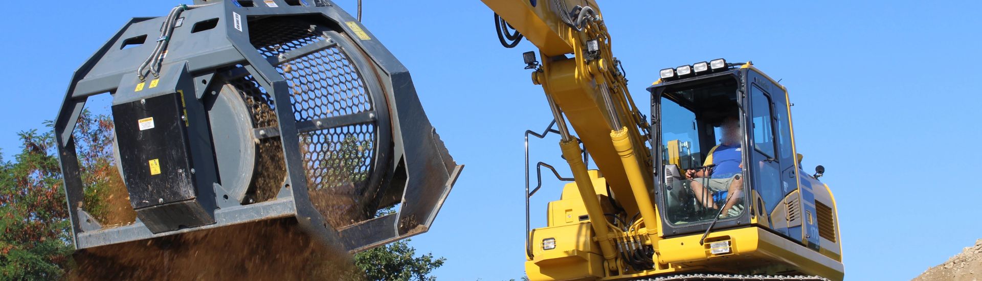 Cuchara de cribado para excavadora