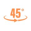Inclinación total de 45° en cada dirección